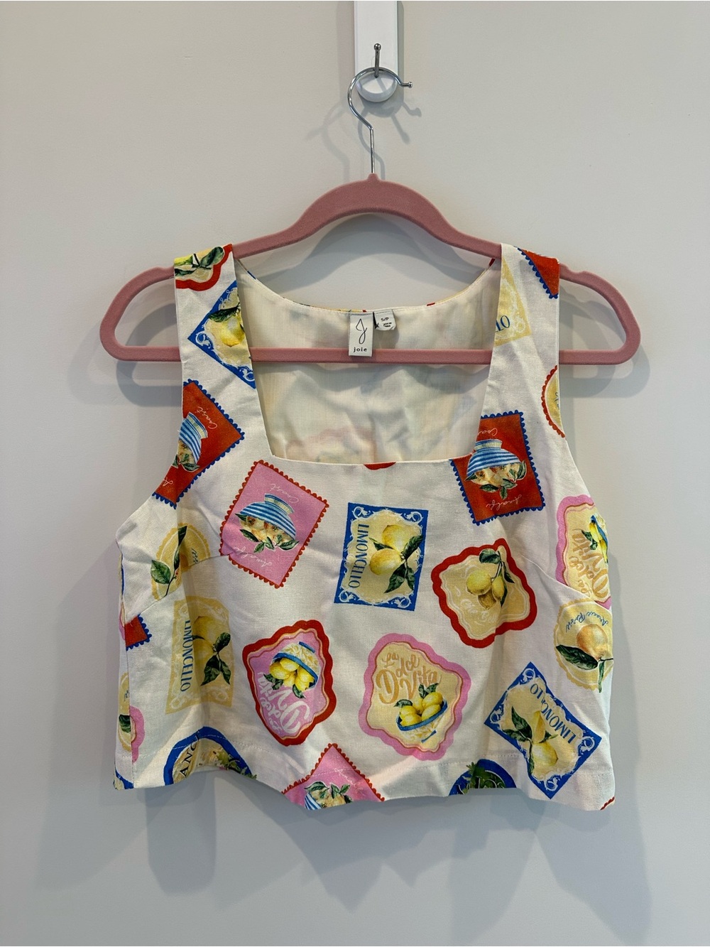 Joie Italy Print Crop Tank Top